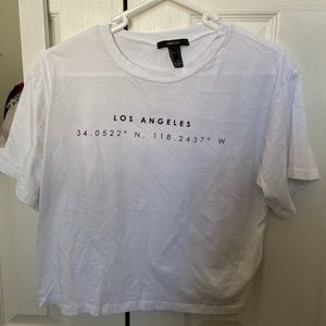 Forever 21: Los Angeles Crop Top (Size Large)
